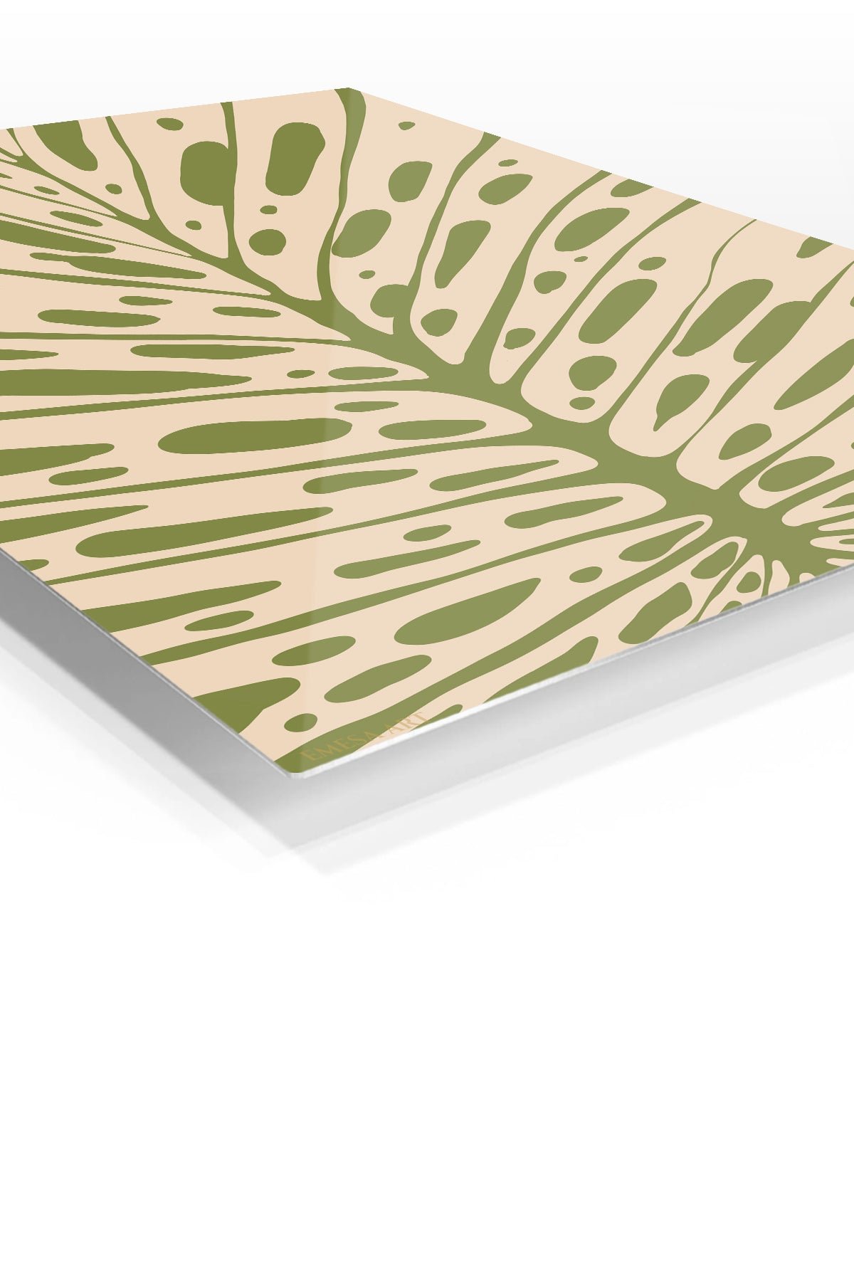 Olive Botanical Burst metal wall art print, view 2
