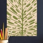 Olive Botanical Burst metal wall art print, view 4