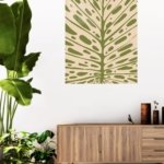 Olive Botanical Burst metal wall art print, view 5