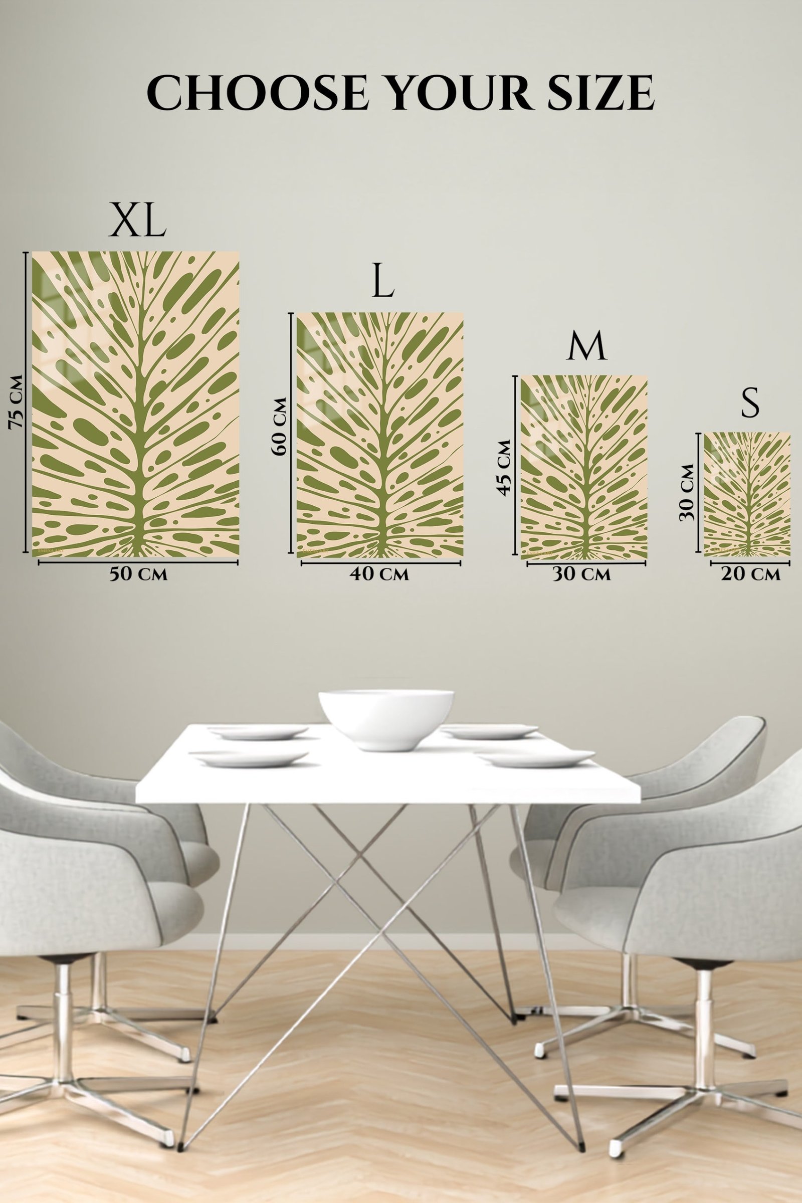 Olive Botanical Burst metal wall art print, view 6