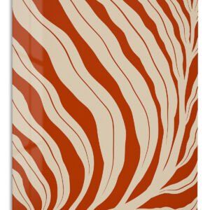 Terracotta Botanical Fronds metal wall art print