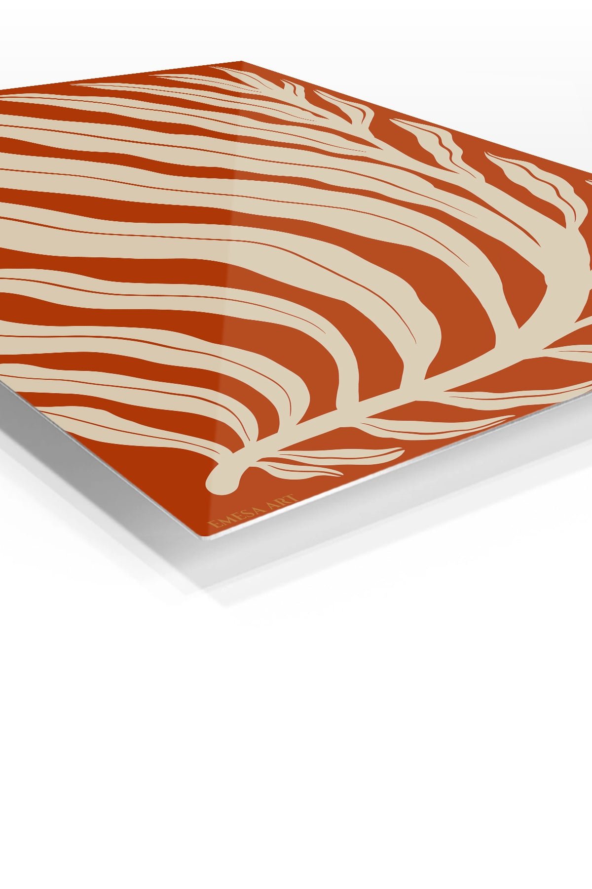 Terracotta Botanical Fronds metal wall art print, view 2