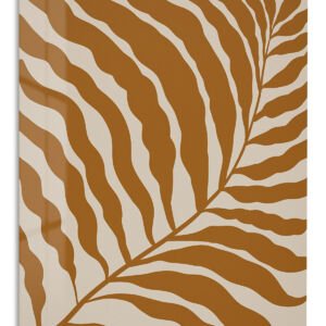 Ochre Fern Silhouette metal wall art print