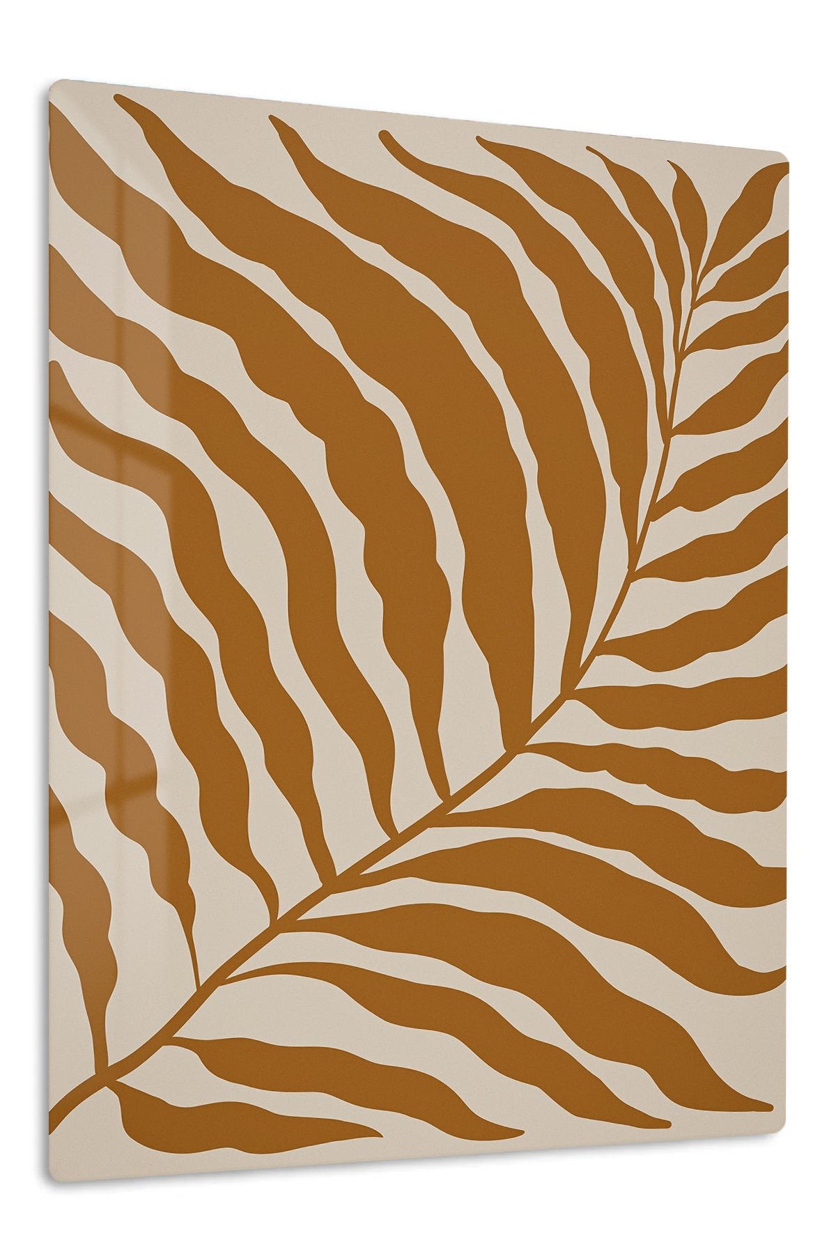 Ochre Fern Silhouette metal wall art print