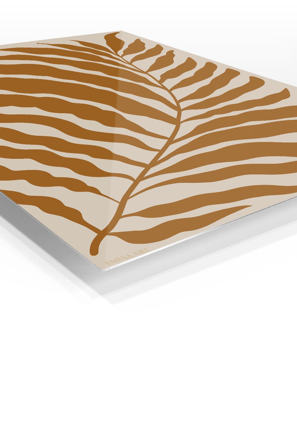 Ochre Fern Silhouette metal wall art print, view 2
