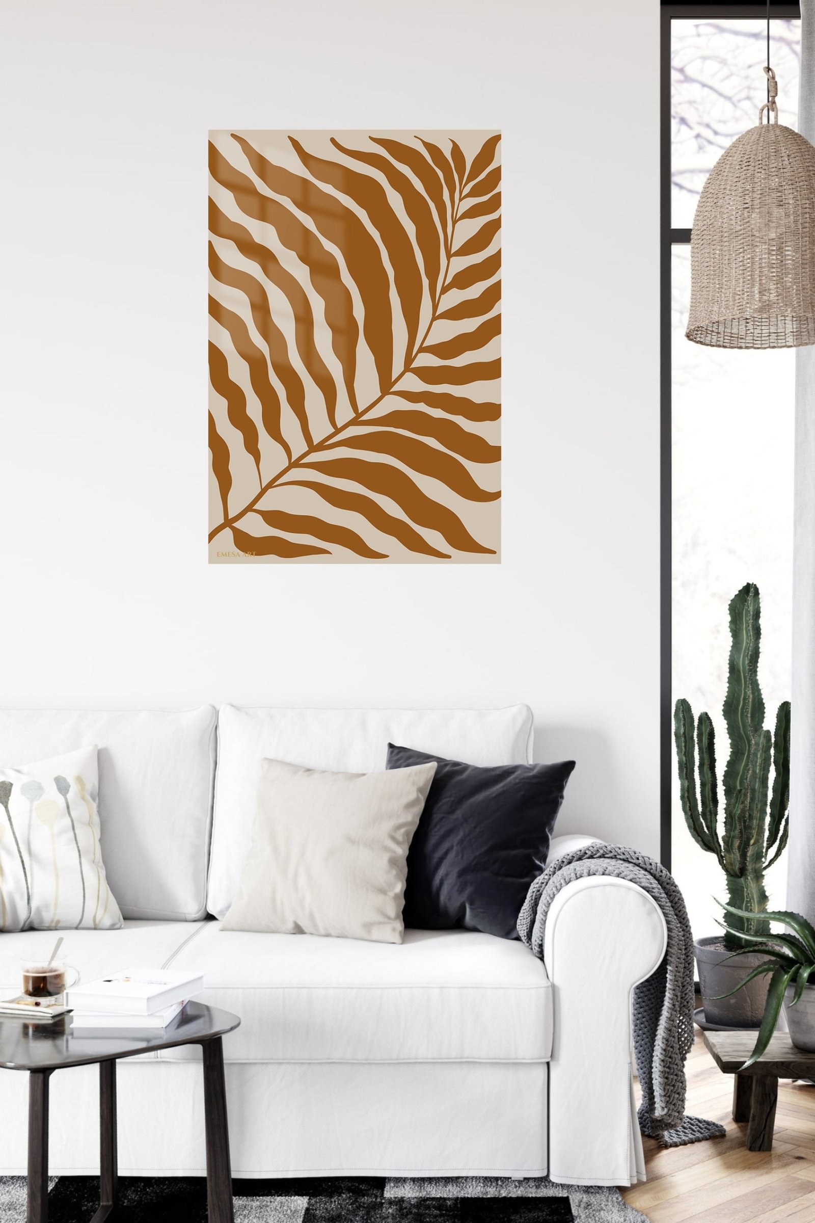 Ochre Fern Silhouette metal wall art print, view 5