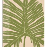 Olive Tropical Leaf Silhouette metal wall art print