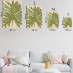 Olive Tropical Leaf Silhouette metal wall art print, view 6