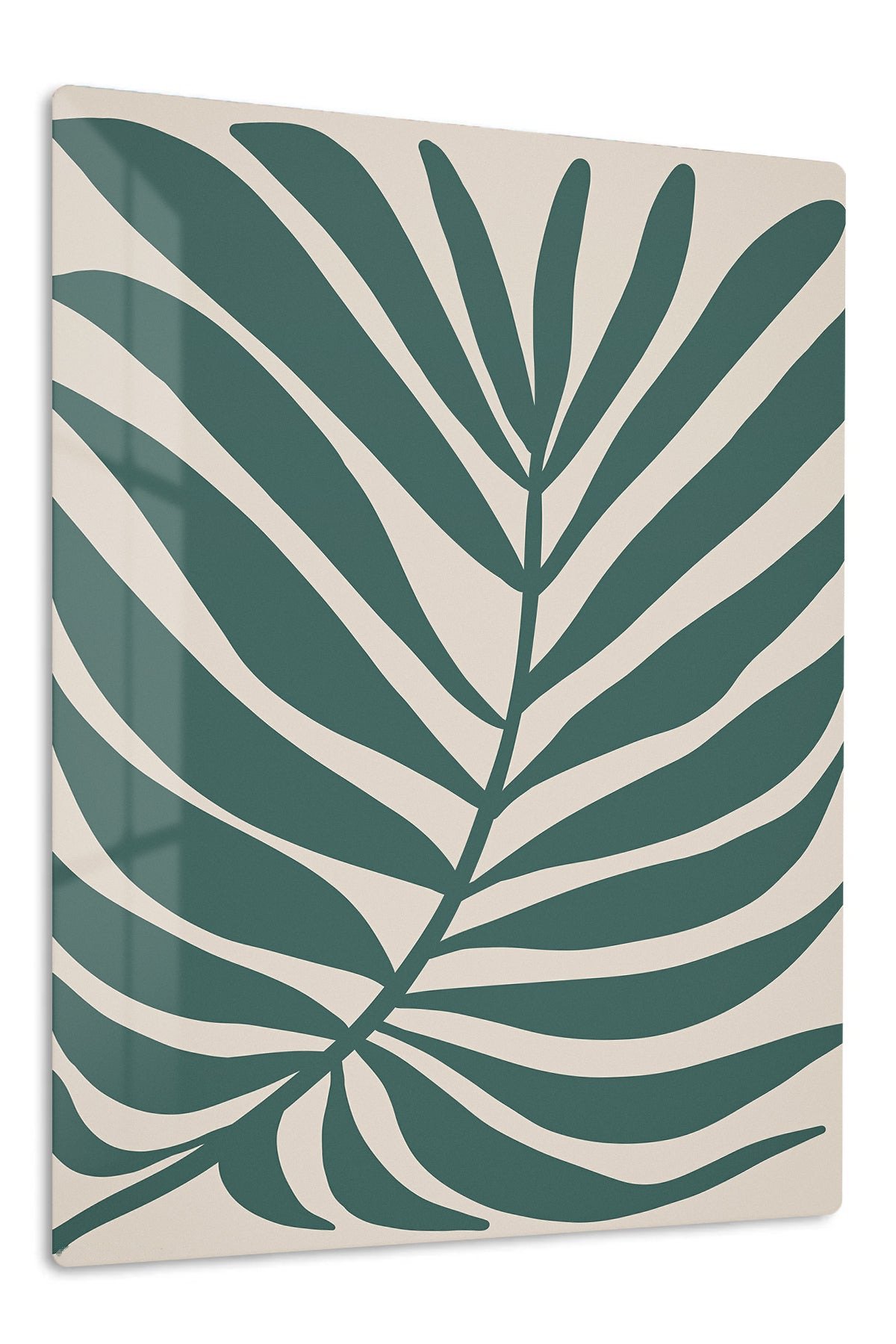 Deep Green Tropical Leaf metal wall art print