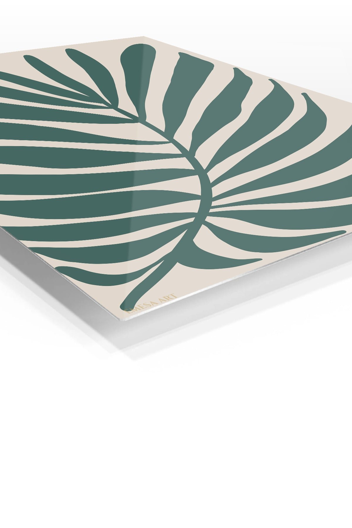 Deep Green Tropical Leaf metal wall art print, view 2