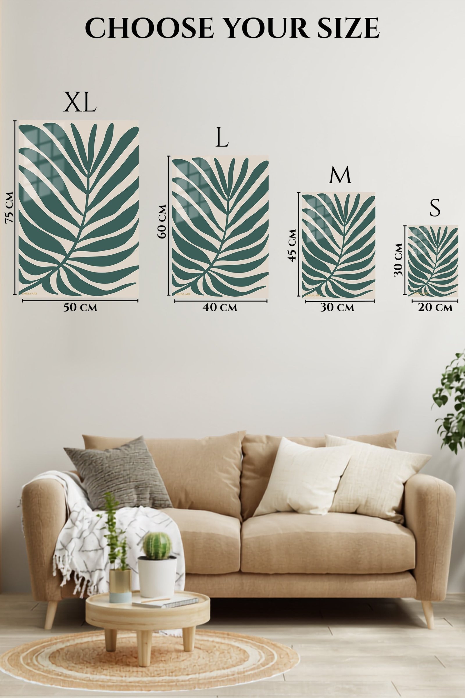 Deep Green Tropical Leaf metal wall art print, view 6