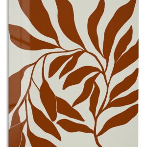 Rust Botanical Silhouette metal wall art print