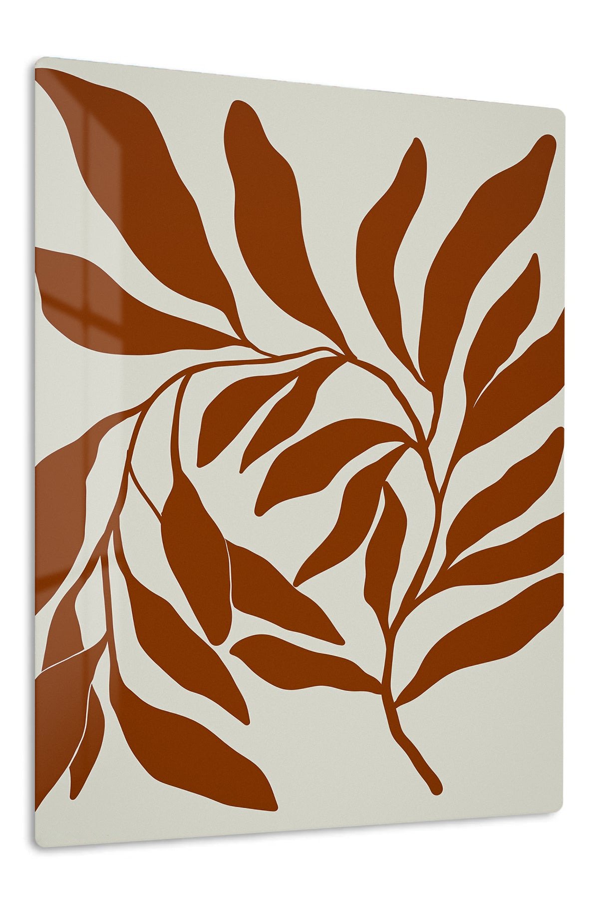 Rust Botanical Silhouette metal wall art print