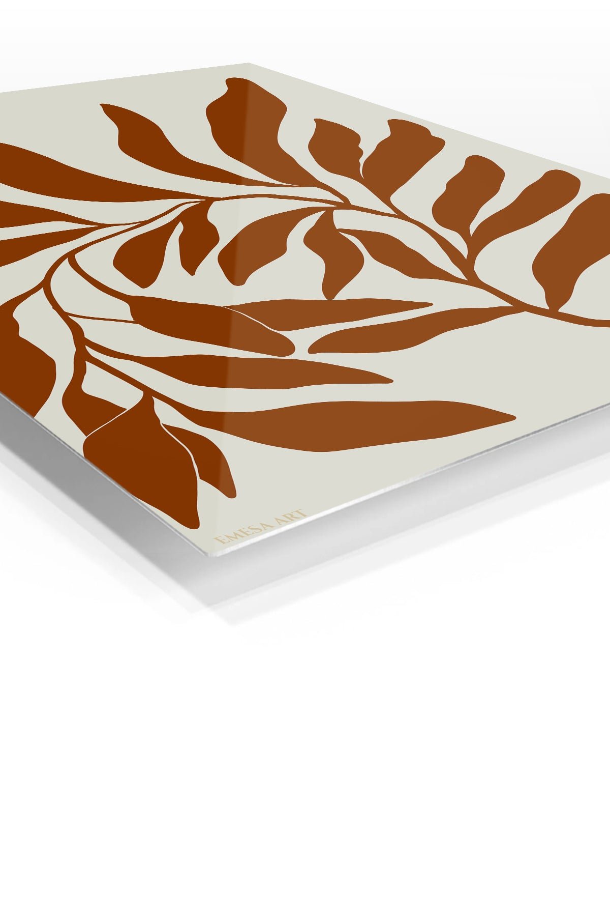 Rust Botanical Silhouette metal wall art print, view 2