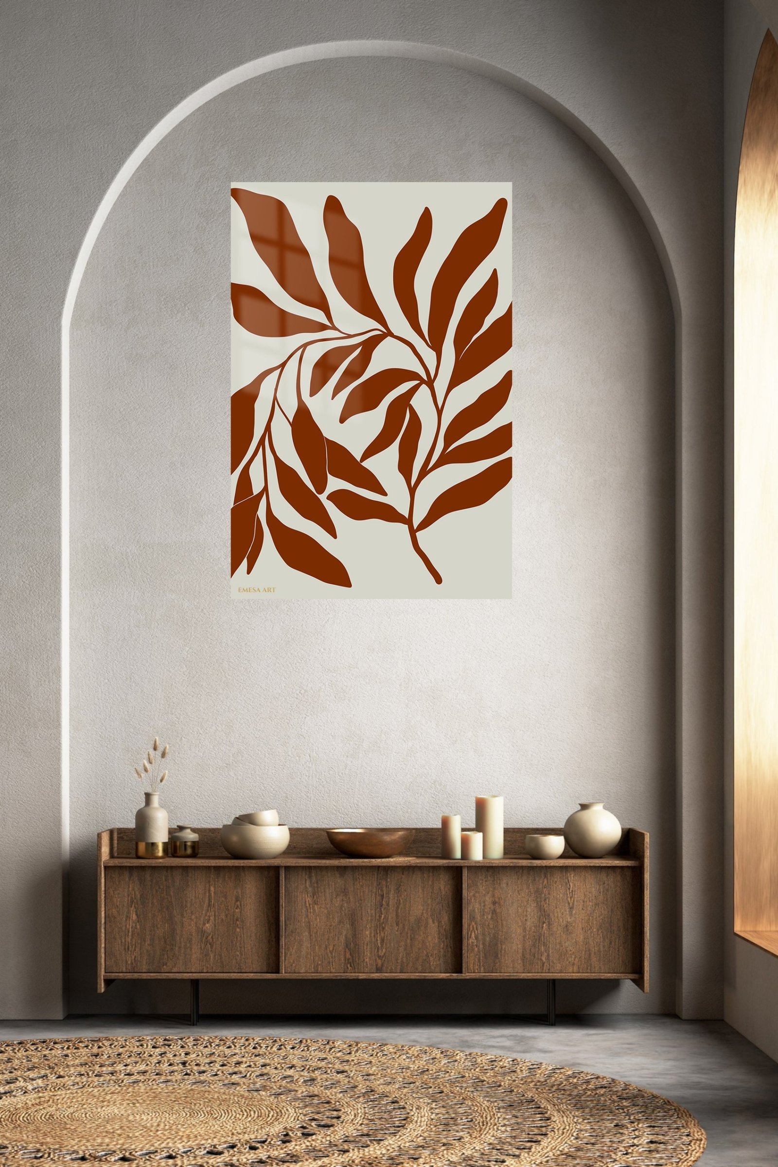 Rust Botanical Silhouette metal wall art print, view 5