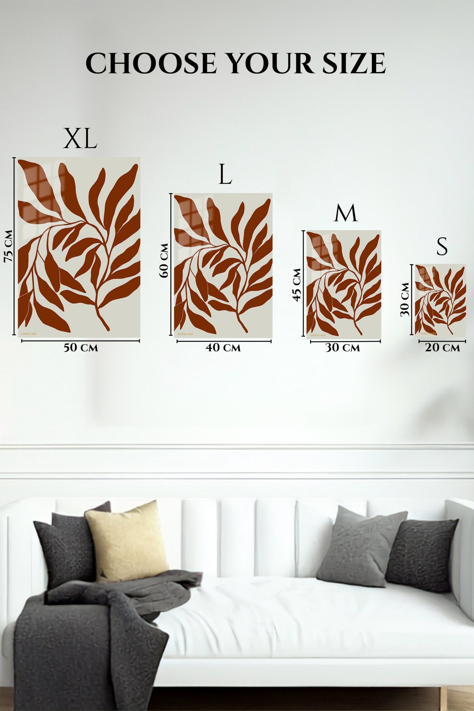 Rust Botanical Silhouette metal wall art print, view 6