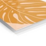 Ochre Monstera Leaf metal wall art print, view 2