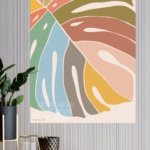 Pastel Monstera Fan metal wall art print, view 4