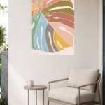 Pastel Monstera Fan metal wall art print, view 5