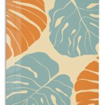 Terracotta and Sage Tropical Leaves metal wall art print