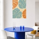 Terracotta and Sage Tropical Leaves metal wall art print, view 5