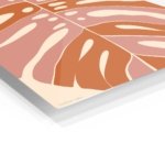 Terracotta Monstera Leaf metal wall art print, view 2