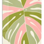 Blush Tropical Leaf metal wall art print