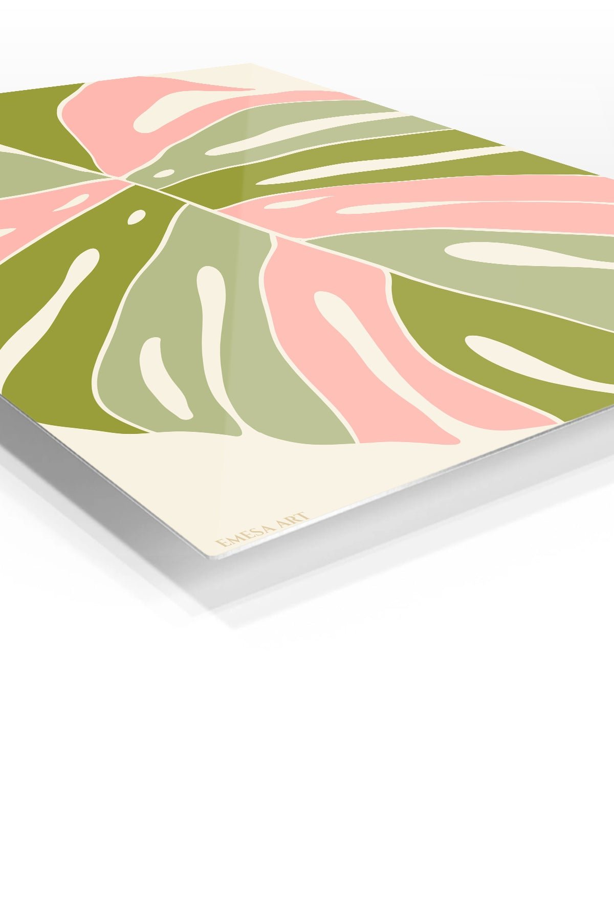 Blush Tropical Leaf metal wall art print, view 2