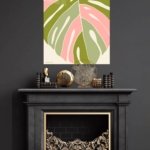 Blush Tropical Leaf metal wall art print, view 4