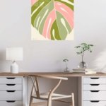 Blush Tropical Leaf metal wall art print, view 5