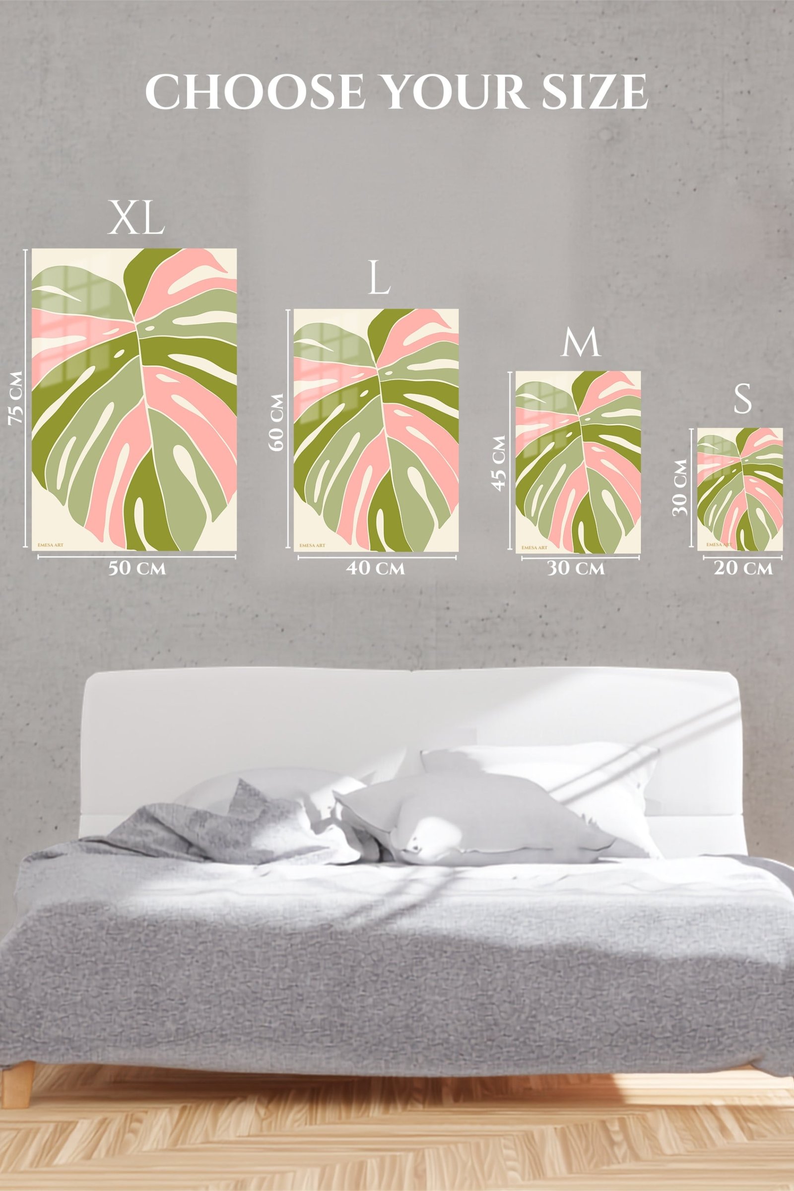 Blush Tropical Leaf metal wall art print, view 6