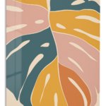 Earthtone Tropical Leaves metal wall art print