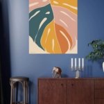 Earthtone Tropical Leaves metal wall art print, view 4