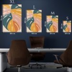 Earthtone Tropical Leaves metal wall art print, view 6