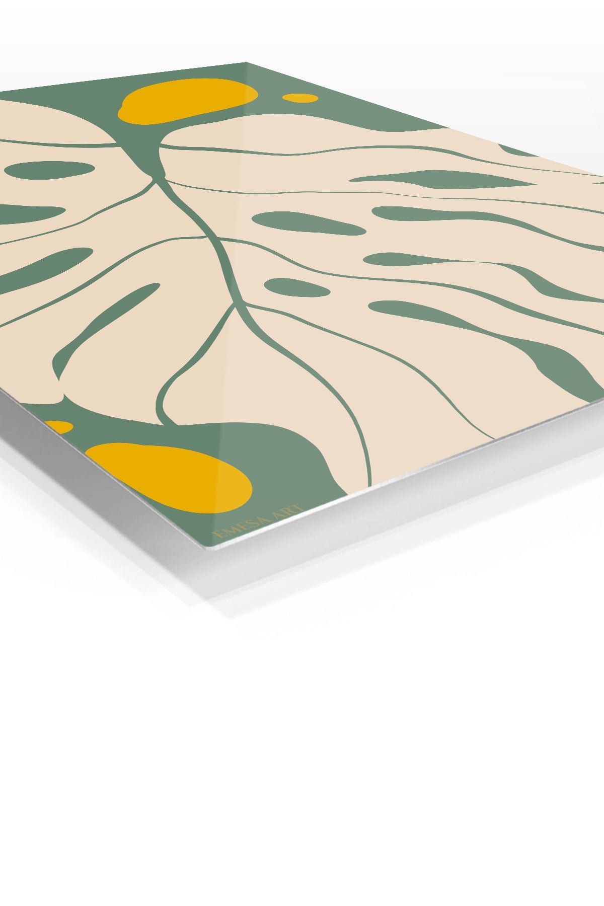 Ochre and Sage Abstract Botanicals metal wall art print, view 2