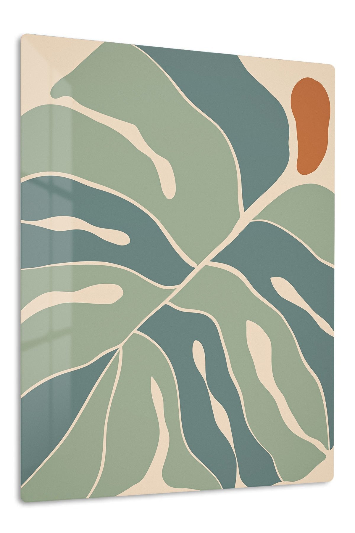 Earth Tone Abstract Leaves metal wall art print