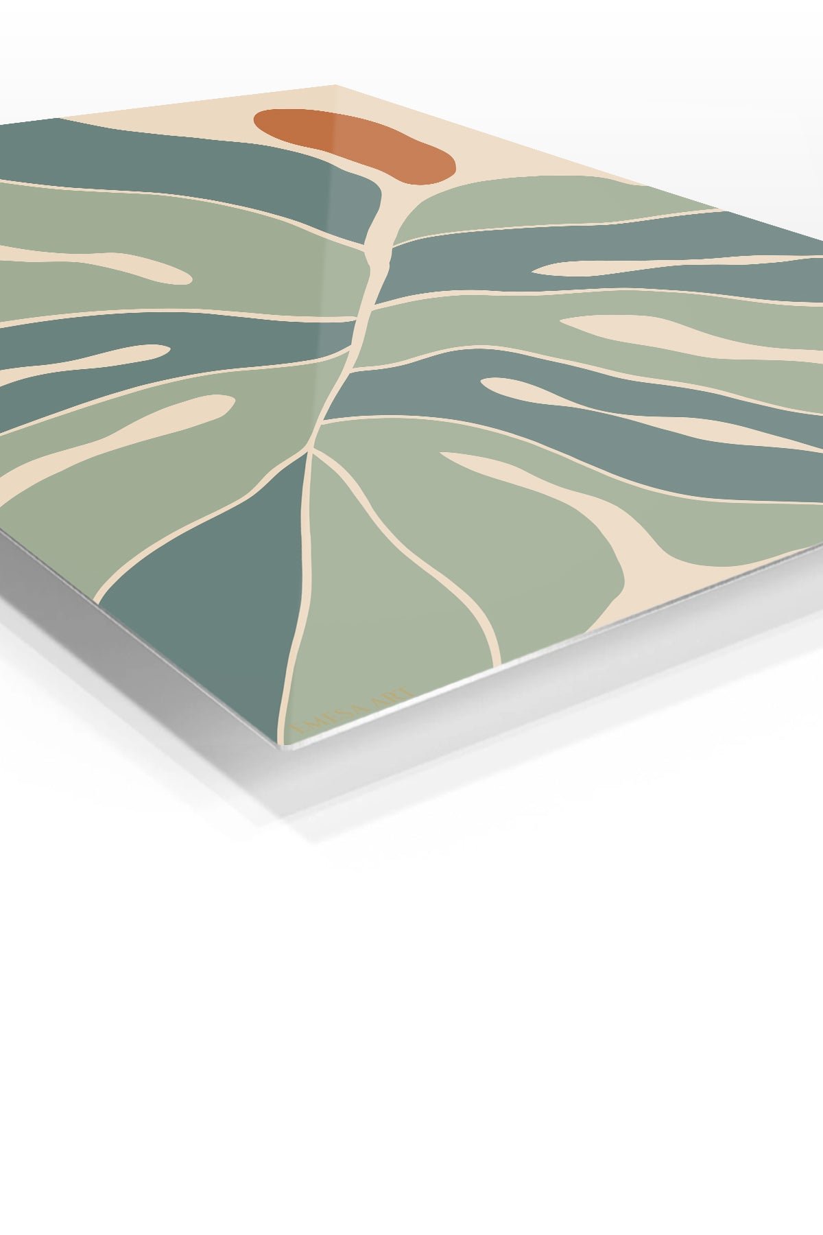 Earth Tone Abstract Leaves metal wall art print, view 2