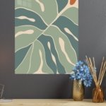 Earth Tone Abstract Leaves metal wall art print, view 4