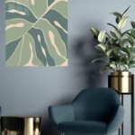 Earth Tone Abstract Leaves metal wall art print, view 5