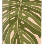 Olive Monstera Silhouette metal wall art print