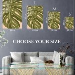 Olive Monstera Silhouette metal wall art print, view 6