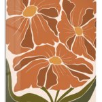 Terracotta Wildflower Bloom metal wall art print