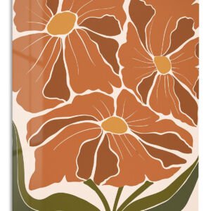 Terracotta Wildflower Bloom metal wall art print