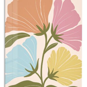 Pastel Botanical Bloom metal wall art print