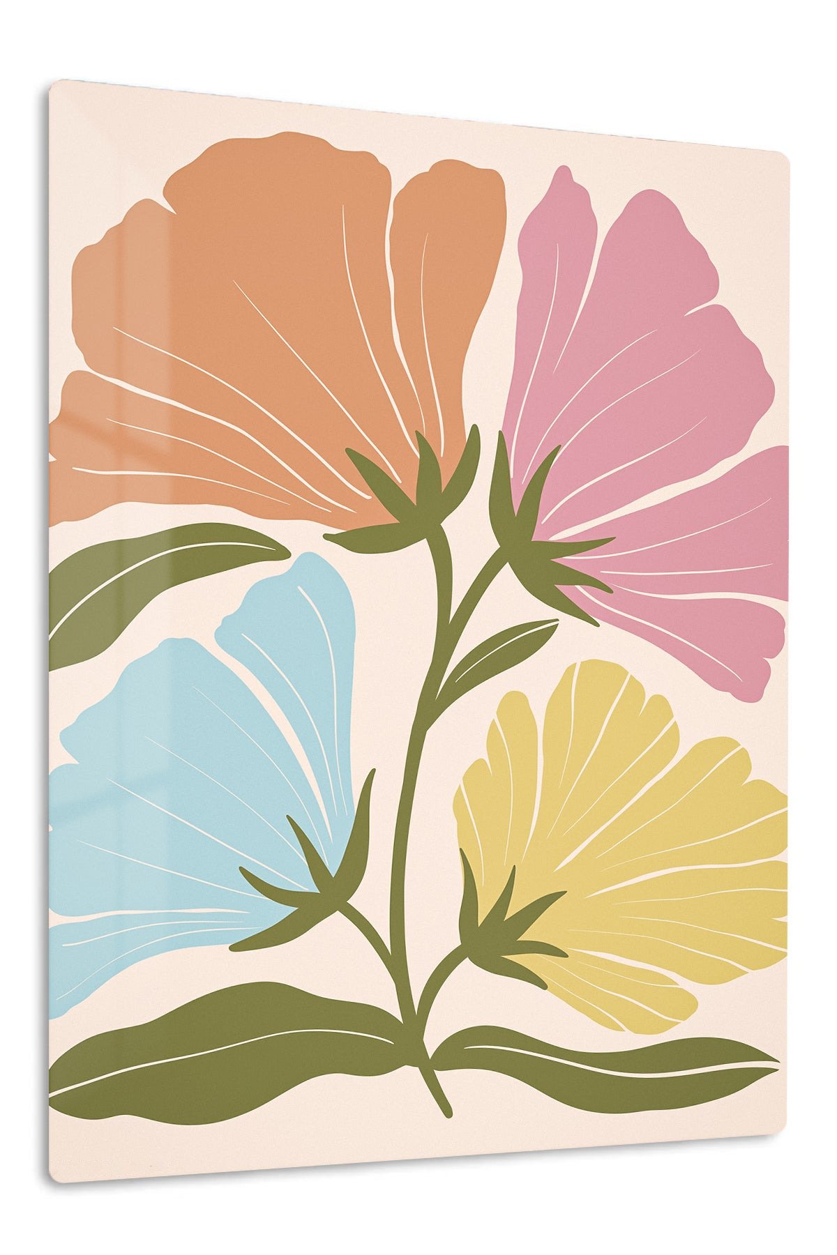 Pastel Botanical Bloom metal wall art print
