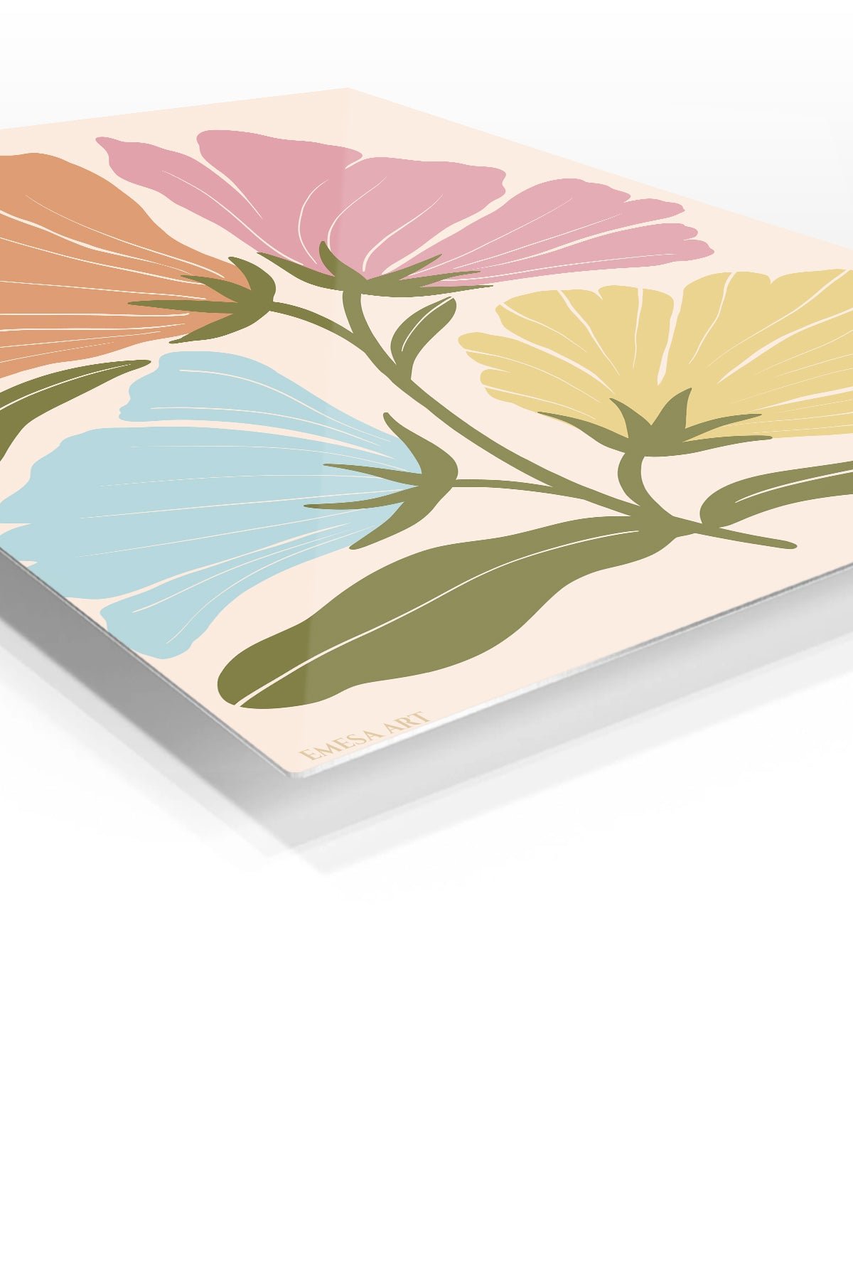 Pastel Botanical Bloom metal wall art print, view 2