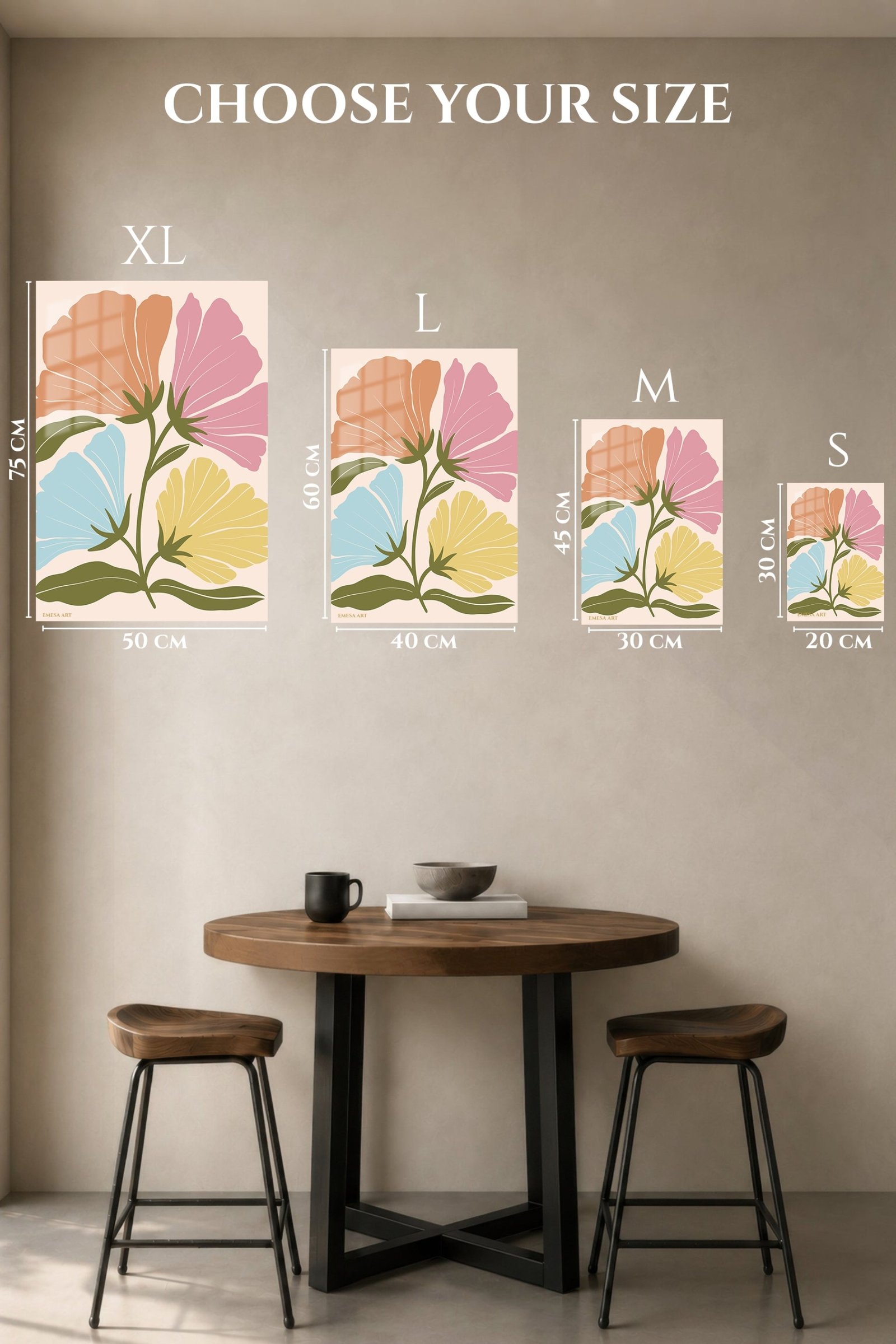 Pastel Botanical Bloom metal wall art print, view 6