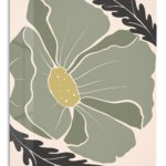 Abstract Sage Leaf Composition metal wall art print