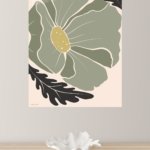 Abstract Sage Leaf Composition metal wall art print, view 4
