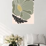 Abstract Sage Leaf Composition metal wall art print, view 5